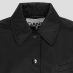 GANNI Duchesse Nylon Short Jacket – Black