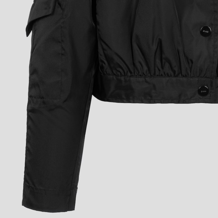 GANNI Duchesse Nylon Short Jacket – Black