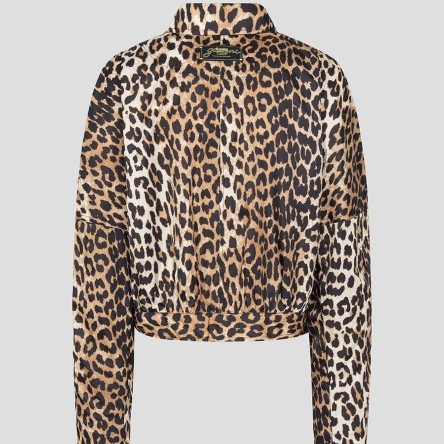 GANNI Duchesse Nylon Short Jacket – Brown