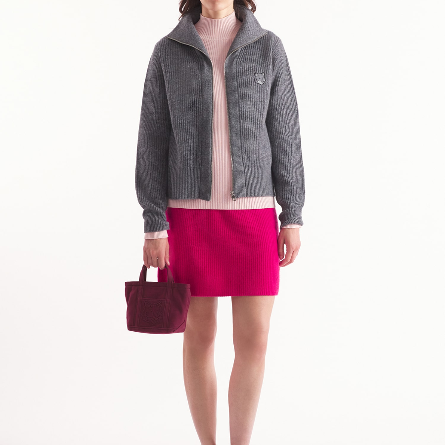 Maison Kitsune Women Bold Fox Head Patch Ribbed Short Skirt