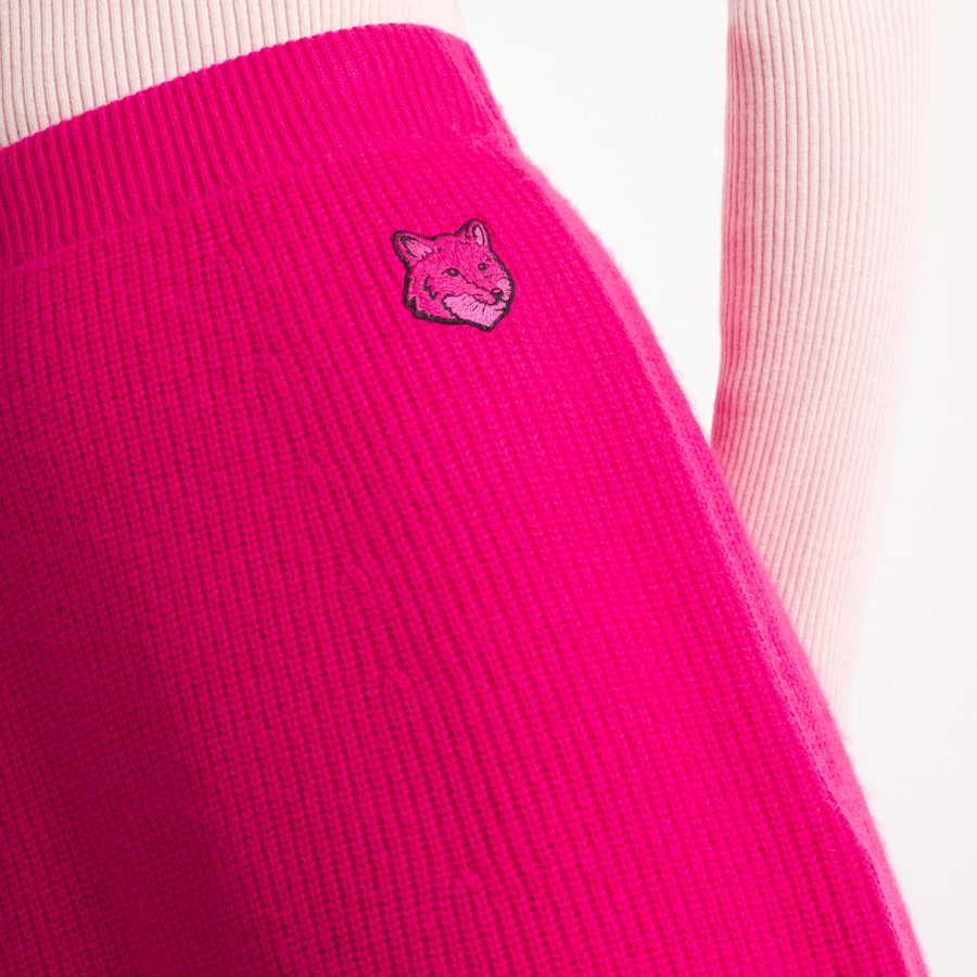Maison Kitsune Women Bold Fox Head Patch Ribbed Short Skirt