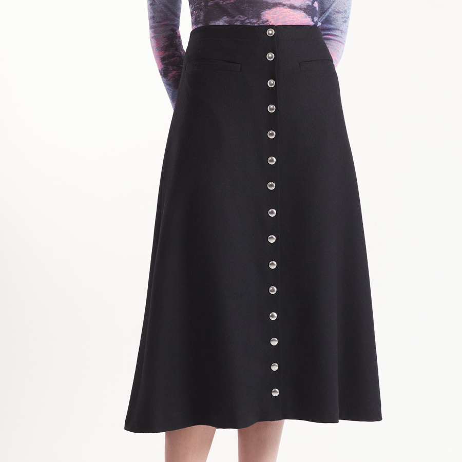 Maison Kitsune Women Button Down Midi Skirt