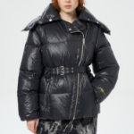 GANNI Shiny Nylon Puffer Jacket – Black