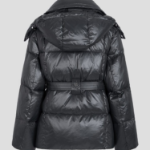 GANNI Shiny Nylon Puffer Jacket – Black