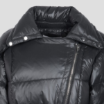 GANNI Shiny Nylon Puffer Jacket – Black