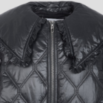 GANNI Shiny Quilt Midi Jacket – Black