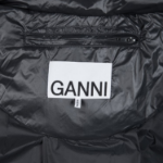 GANNI Shiny Quilt Midi Jacket – Black