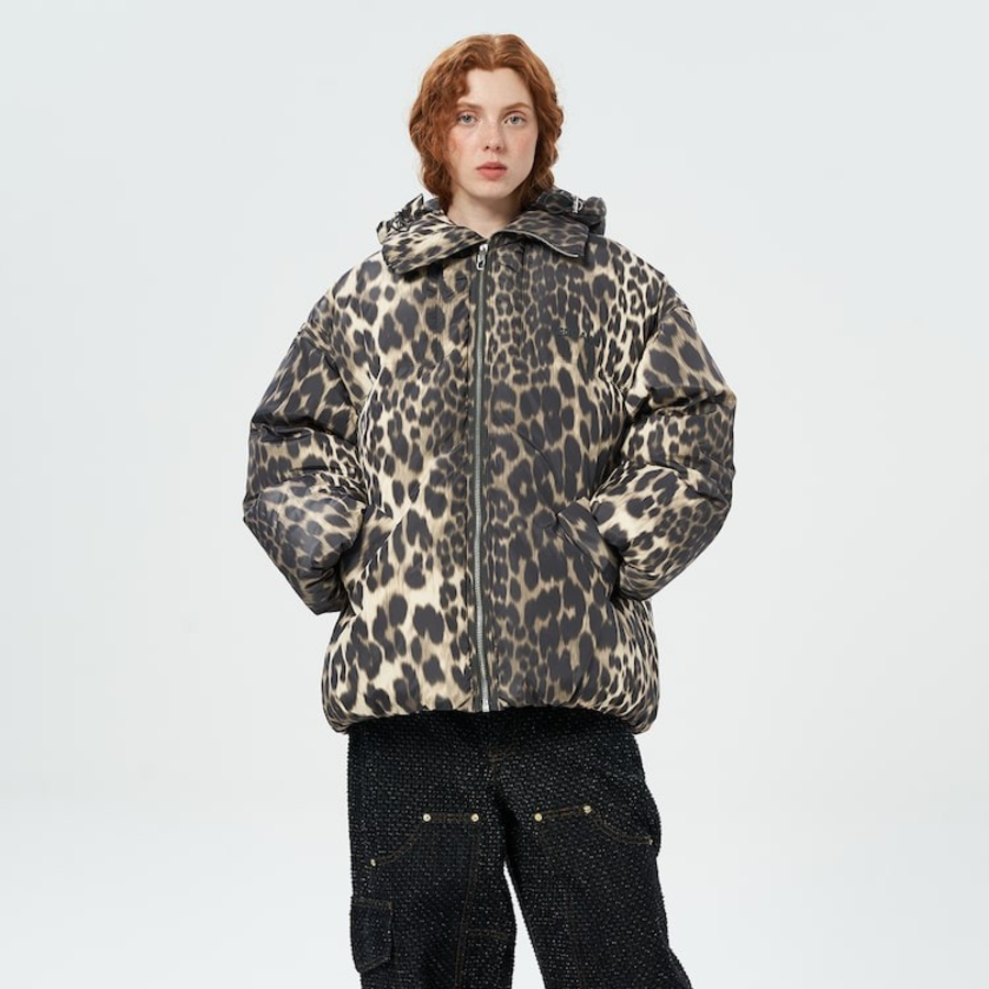 GANNI Leo Puffers Midi Jacket – Brown