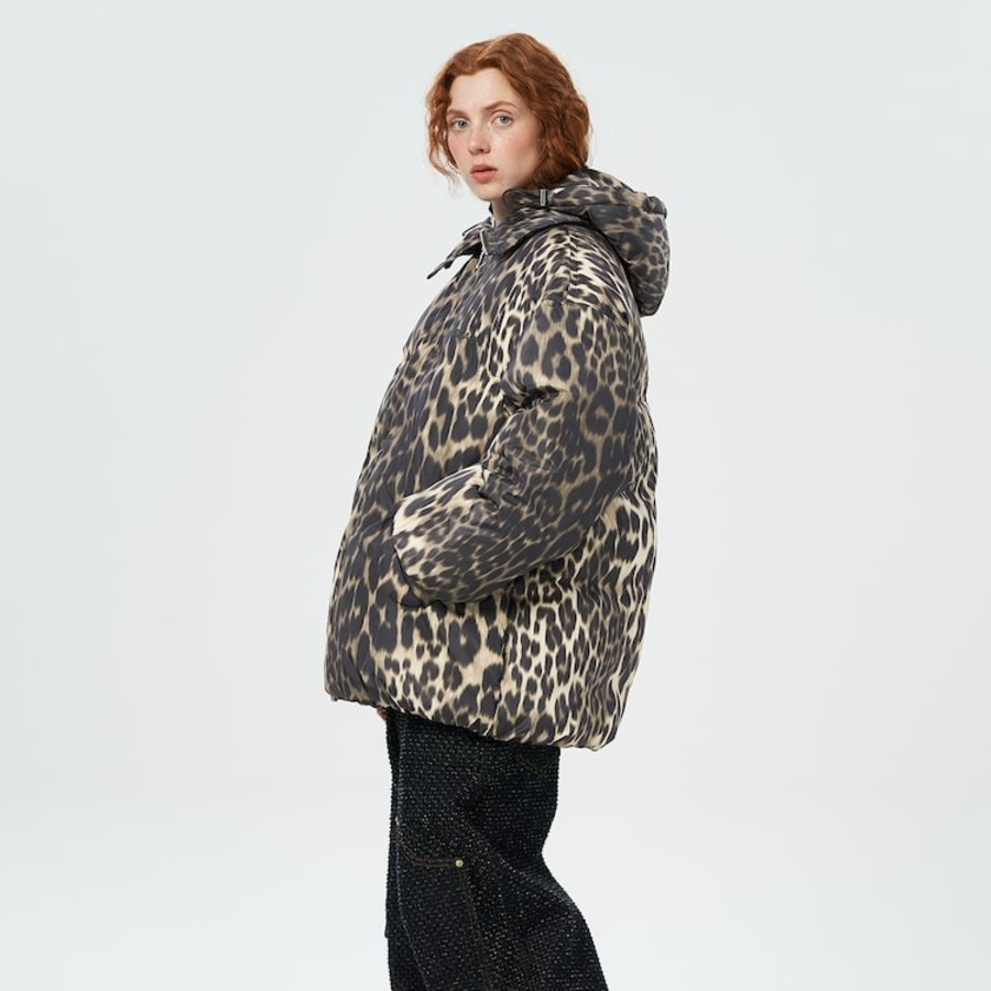 GANNI Leo Puffers Midi Jacket – Brown