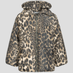 GANNI Leo Puffers Midi Jacket – Brown