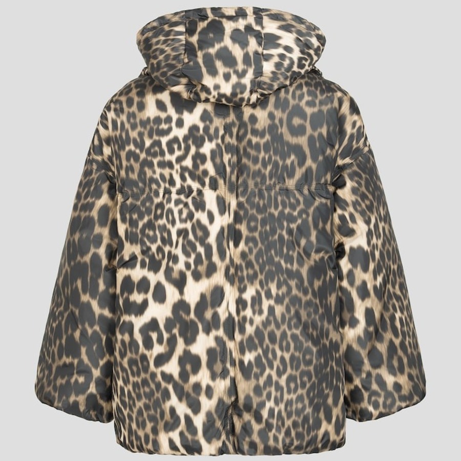 GANNI Leo Puffers Midi Jacket – Brown