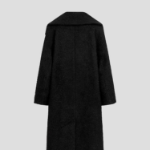 GANNI Textured Boucle Wool Coat – Black