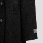 GANNI Textured Boucle Wool Coat – Black