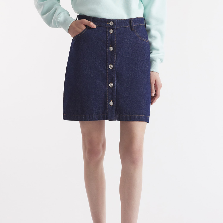 Maison Kitsune Women Buttoned Denim Mini Skirt