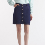 Maison Kitsune Women Buttoned Denim Mini Skirt