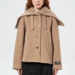 GANNI Double Face Wool Jacket – Yellowish Brown