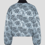 GANNI Botanical Jacquard Short Bomber Jacket – Sky Blue