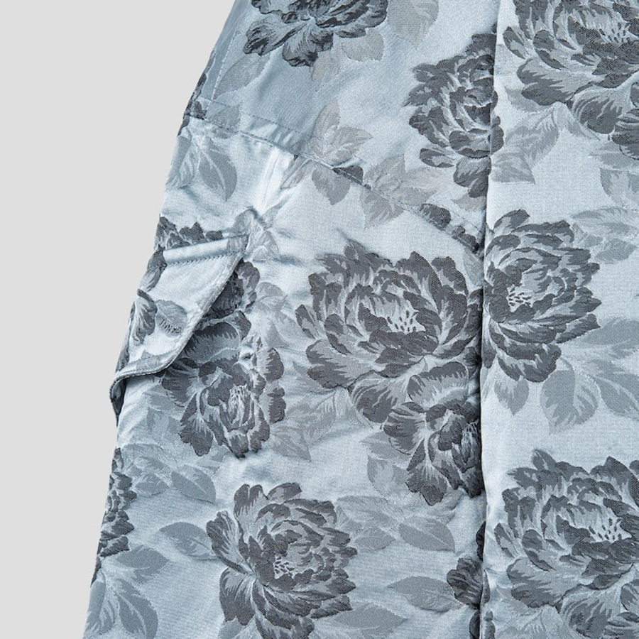 GANNI Botanical Jacquard Short Bomber Jacket – Sky Blue