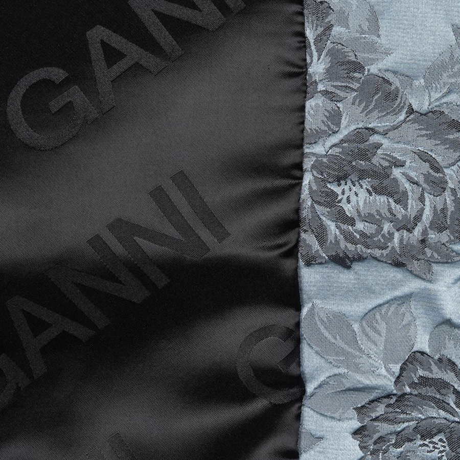 GANNI Botanical Jacquard Short Bomber Jacket – Sky Blue