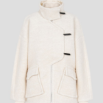 GANNI Boucle Wool Drop Shoulder Jacket – Ivory