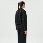 GANNI Textured Cloqué Short Jacket – Black