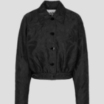 GANNI Textured Cloqué Short Jacket – Black