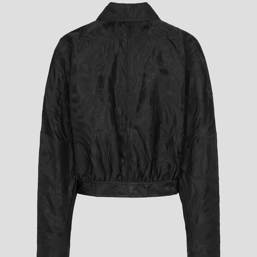 GANNI Textured Cloqué Short Jacket – Black