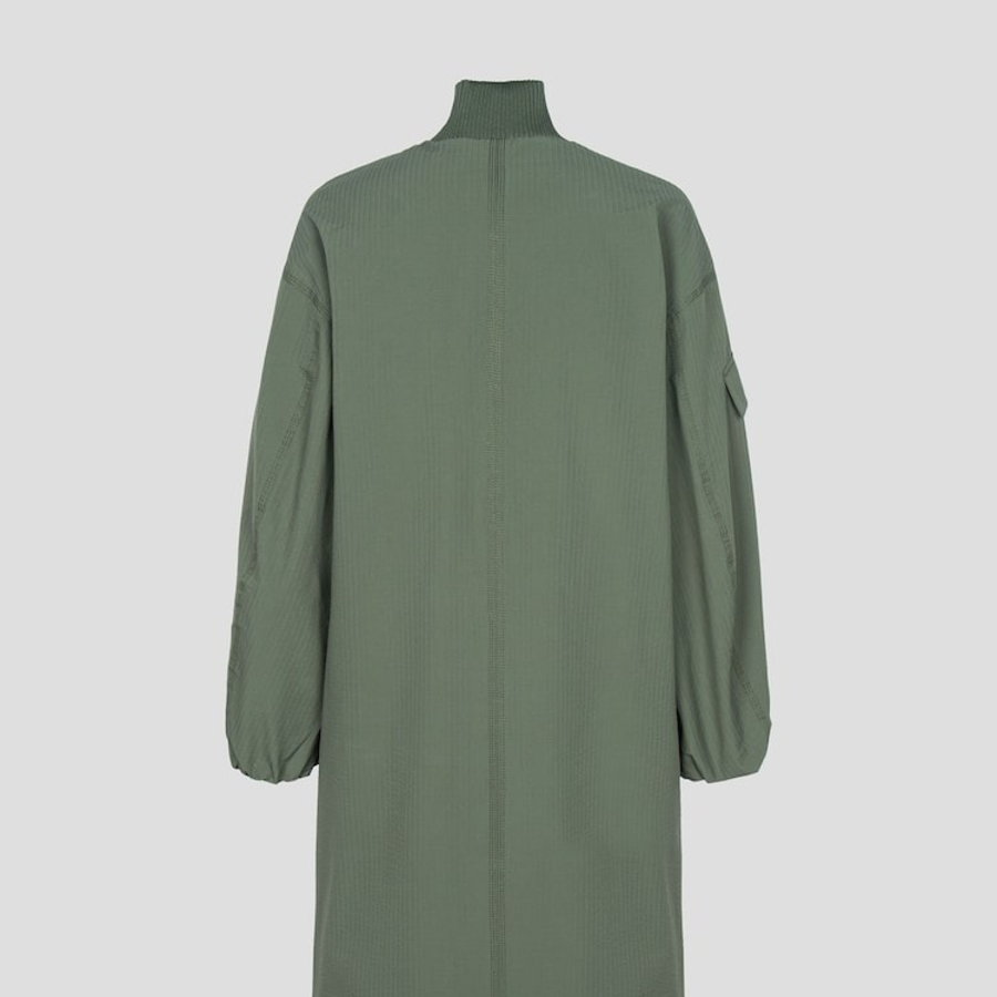 GANNI Tech Seersucker Oversized Shell Coat – Beetle