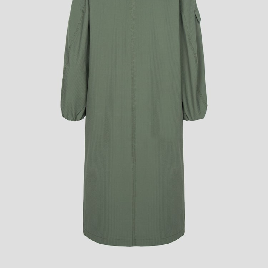 GANNI Tech Seersucker Oversized Shell Coat – Beetle