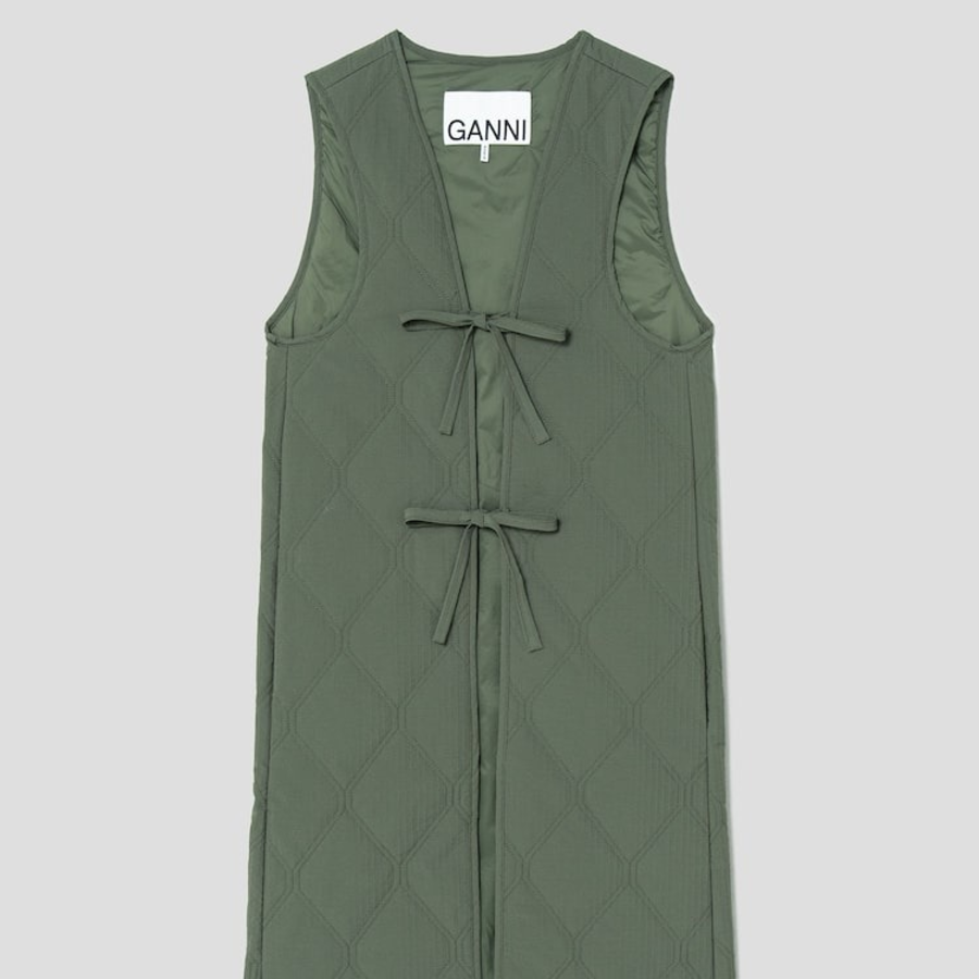 GANNI Tech Seersucker Oversized Shell Coat – Beetle