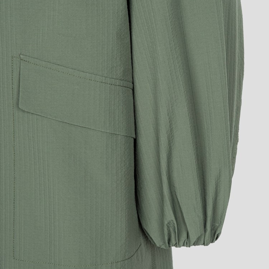 GANNI Tech Seersucker Oversized Shell Coat – Beetle