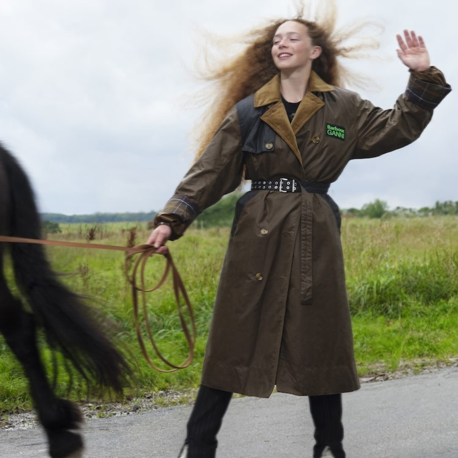 GANNI Barbour Ganni Wax Trench – Teak