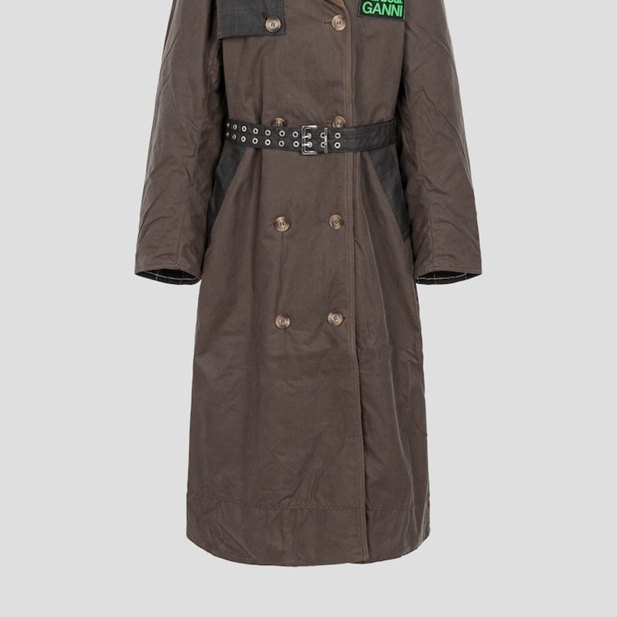 GANNI Barbour Ganni Wax Trench – Teak