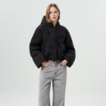 GANNI Nylon Tech Puffer Short Jacket – Black