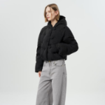 GANNI Nylon Tech Puffer Short Jacket – Black
