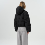 GANNI Nylon Tech Puffer Short Jacket – Black