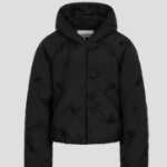 GANNI Nylon Tech Puffer Short Jacket – Black