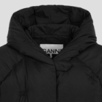 GANNI Nylon Tech Puffer Short Jacket – Black