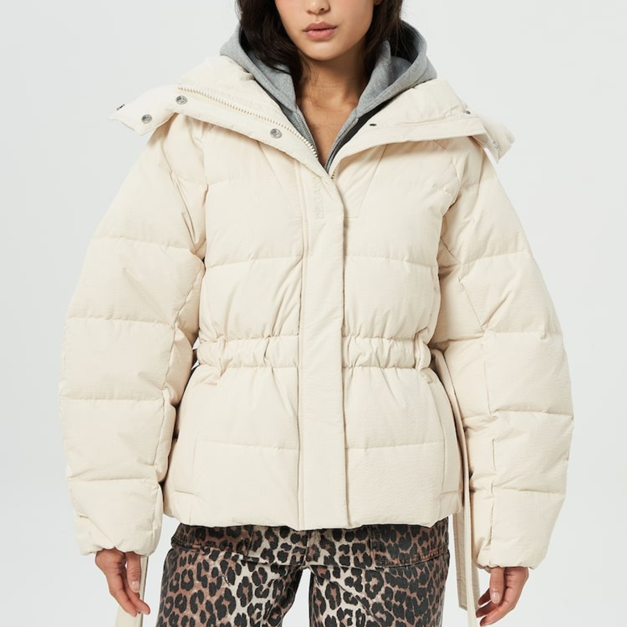 GANNI Nylon Tech Puffer Short Jacket – Tofu