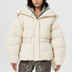 GANNI Nylon Tech Puffer Short Jacket – Tofu