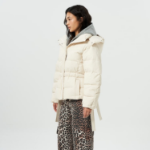 GANNI Nylon Tech Puffer Short Jacket – Tofu