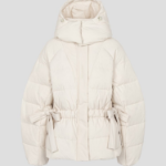 GANNI Nylon Tech Puffer Short Jacket – Tofu