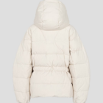 GANNI Nylon Tech Puffer Short Jacket – Tofu