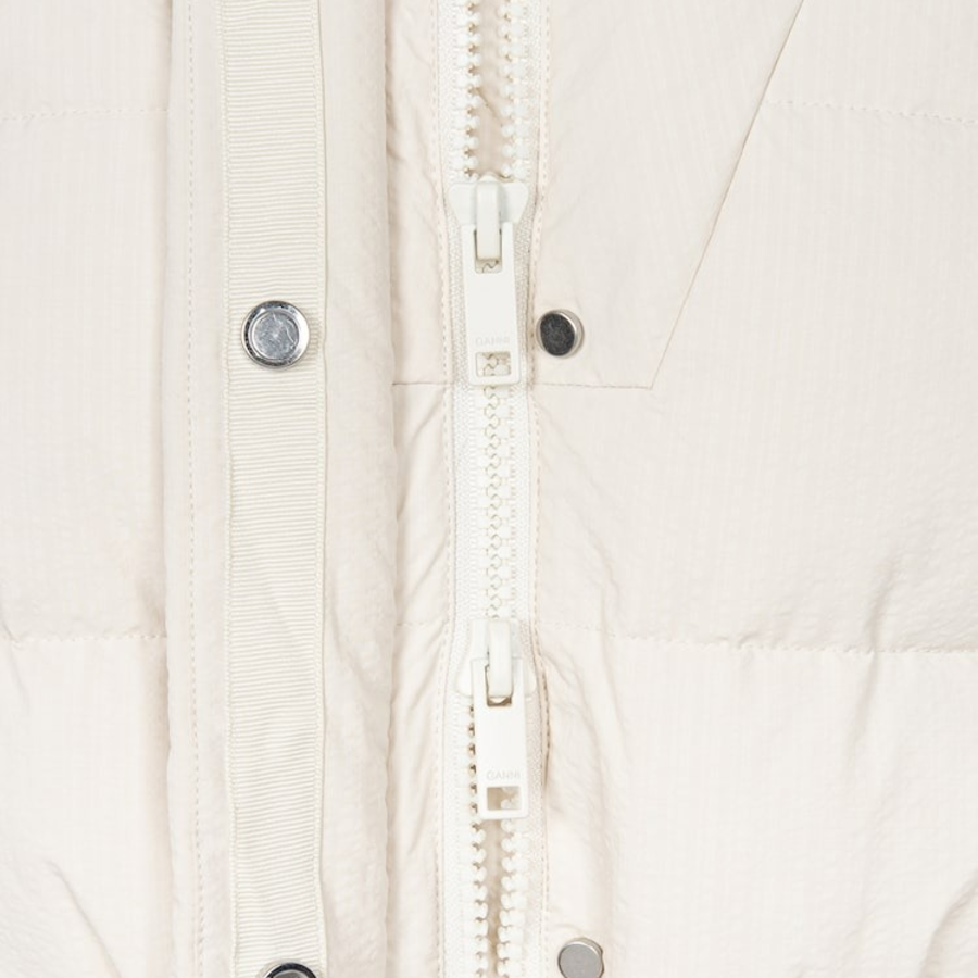 GANNI Nylon Tech Puffer Short Jacket – Tofu