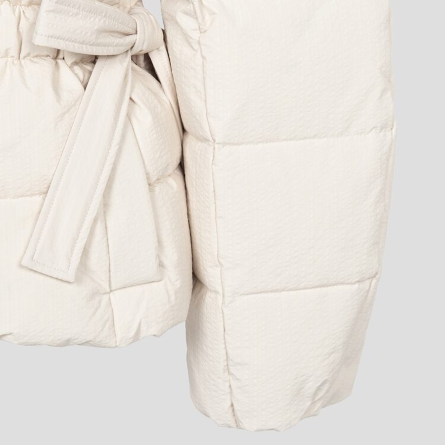 GANNI Nylon Tech Puffer Short Jacket – Tofu