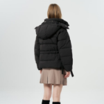 GANNI Tech Seersucker Oversized Puffer Jacket – Black