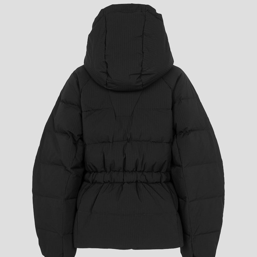 GANNI Tech Seersucker Oversized Puffer Jacket – Black