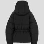 GANNI Tech Seersucker Oversized Puffer Jacket – Black