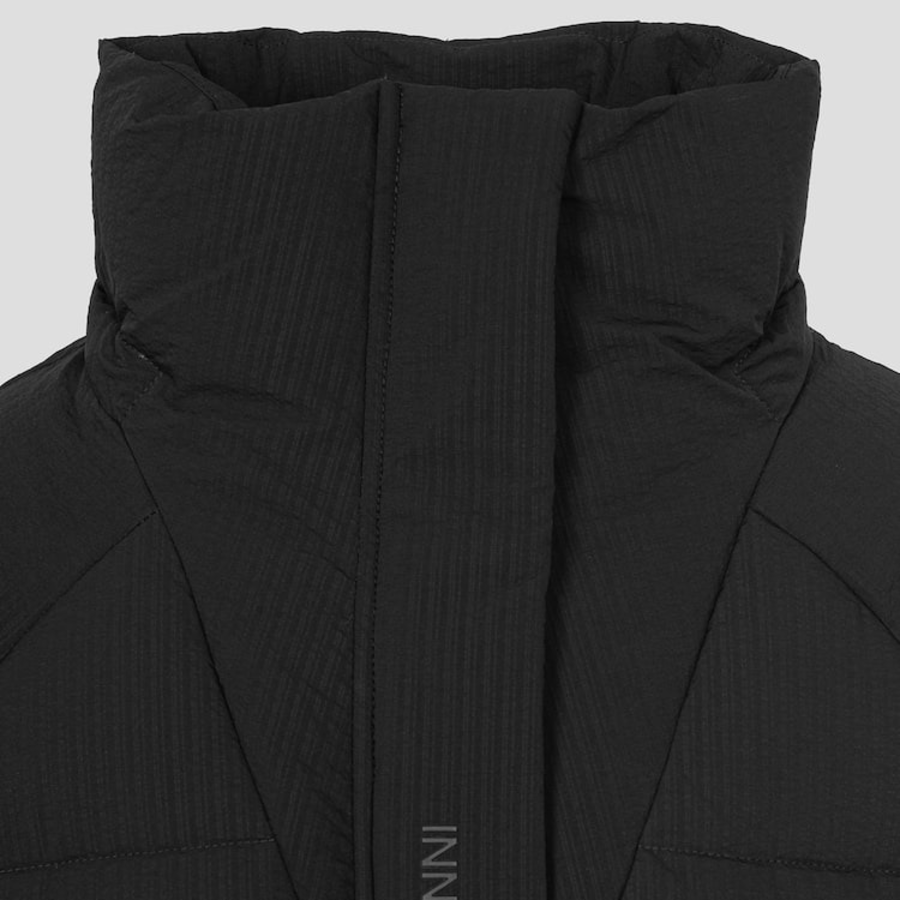 GANNI Tech Seersucker Oversized Puffer Jacket – Black