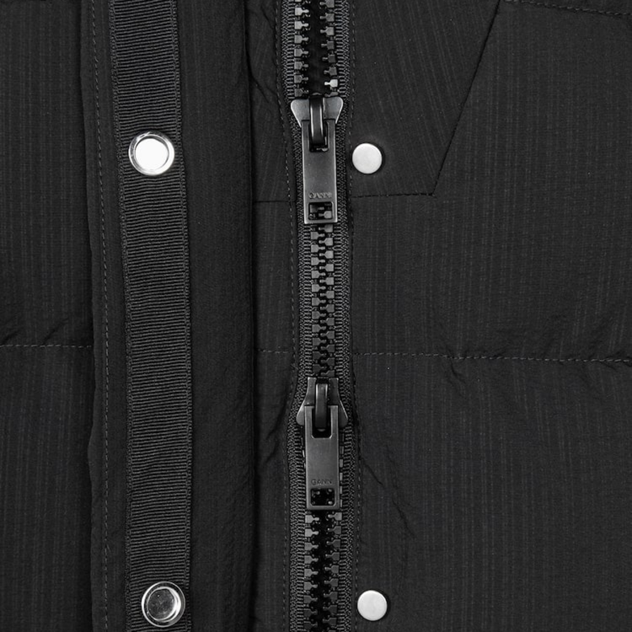 GANNI Tech Seersucker Oversized Puffer Jacket – Black